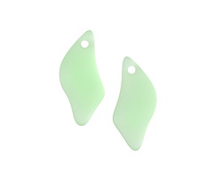 Peridot Beach-Style Glass Wave Drop Pendant Pair 12x25mm