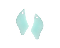 Seafoam Beach-Style Glass Wave Drop Pendant Pair 12x25mm