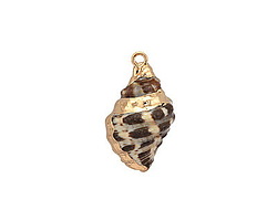 Banded Nassa Shell Pendant w/ Gold Finish 11-17x20-29mm