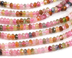 Tourmaline (A) Faceted Rondelle 1.5x2.5mm