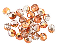 Czech Glass Crystal & Copper AB Fire Polished Round 6mm