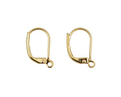 Gold (plated) Leverback Earring w/ Open Loop 10x15mm (50 pieces)