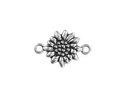Antique Silver (plated) Sunflower Focal Link 21x14mm
