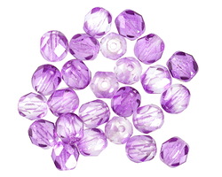 Czech Glass Purple Lustered Crystal Fire Polished Round 6mm