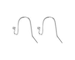 Silver (plated) Earwire w/ Ball 12x17mm