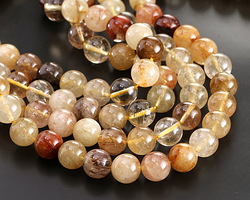Gold Red Rutilated Quartz (A) Round 10mm