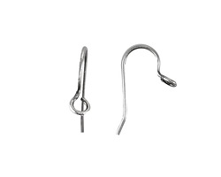 Antique Silver (plated) Earwire w/ Perpendicular Loop 20x13mm (200 pieces)