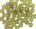 Czech Glass Textured Peridot w/ Gold Wash Heishi 3x6mm