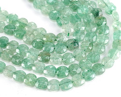 Green Strawberry Quartz Microfaceted Square 8mm