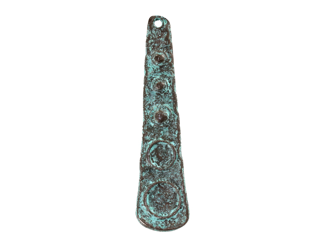 Mykonos Copper (plated) Patina Long Graduated Circle Drop Focal 8x53mm