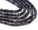 Blue Goldstone Microfaceted Heishi 3x6mm