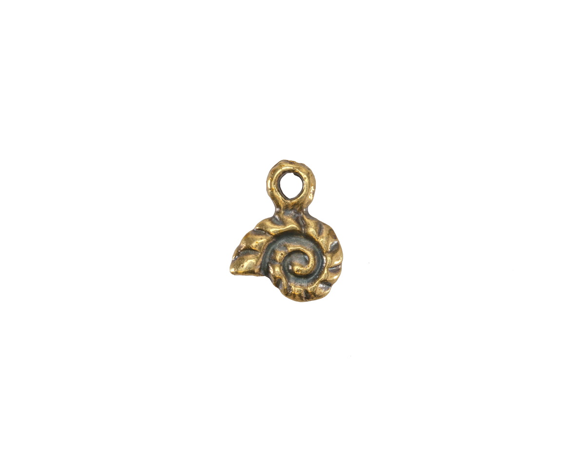 Mykonos Antique Brass (plated) Tiny Nautilus Charm 9x11mm