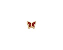 24K Gold (plated) Red Enamel Butterfly Bead 7x9mm