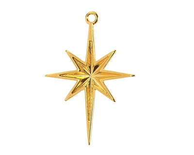 24K Gold (plated) Bethlehem Star Pendant 21x30mm