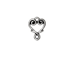 TierraCast Antique Silver (plated) Vine Heart Link 12x10mm