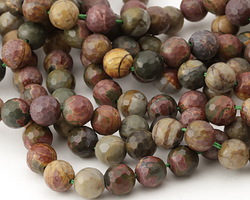 Red Creek Jasper Faceted Round 8mm