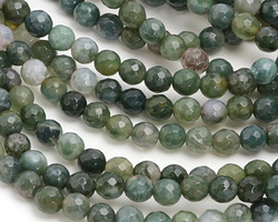 Moss Agate Faceted Round 6mm