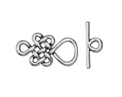 Zola Elements Antique Silver (plated) Infinity Knot Toggle Clasp 24x13mm, 18mm bar