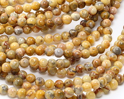 Crazy Lace Agate (yellow) Round 6mm