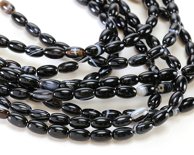Black Sardonyx Rice 6x4mm