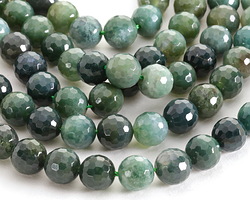 Moss Agate Faceted Round 10mm