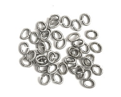 Nunn Design Antique Silver (plated) Textured Oval Jump Ring 6x5mm, 16 gauge