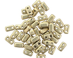 CzechMates Glass ColorTrends: Sueded Gold Cloud Dream 2-Hole Brick 3x6mm