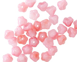 Czech Glass Strawberries & Cream Bellflower 5x6mm