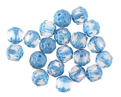 Czech Glass Matte Crystal w/ Turquoise Lantern 6mm