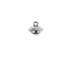 Antique Silver (plated) Evil Eye Charm 8x11mm