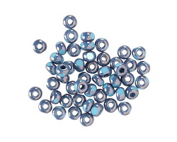 Czech Glass Opaque Blue Turquoise w/ Purple Bronze Finish Trica Beads 2.5x3.5mm