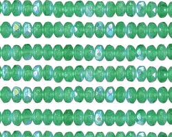 Czech Glass Matte Textured Emerald AB Fire Polished Rondelle 2.5x4mm