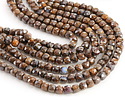 Brown Opal Microfaceted Cube 4mm