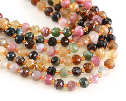 Tourmaline (A) Microfaceted Rondelle 5x6mm