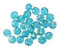 Czech Glass Teal AB Faceted Melon Round 6mm
