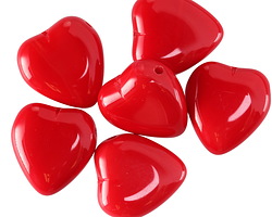 Czech Glass Red Heart Drop 15mm