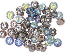 Czech Glass Crystal AB w/ Silver Finish Spacer 2x6mm