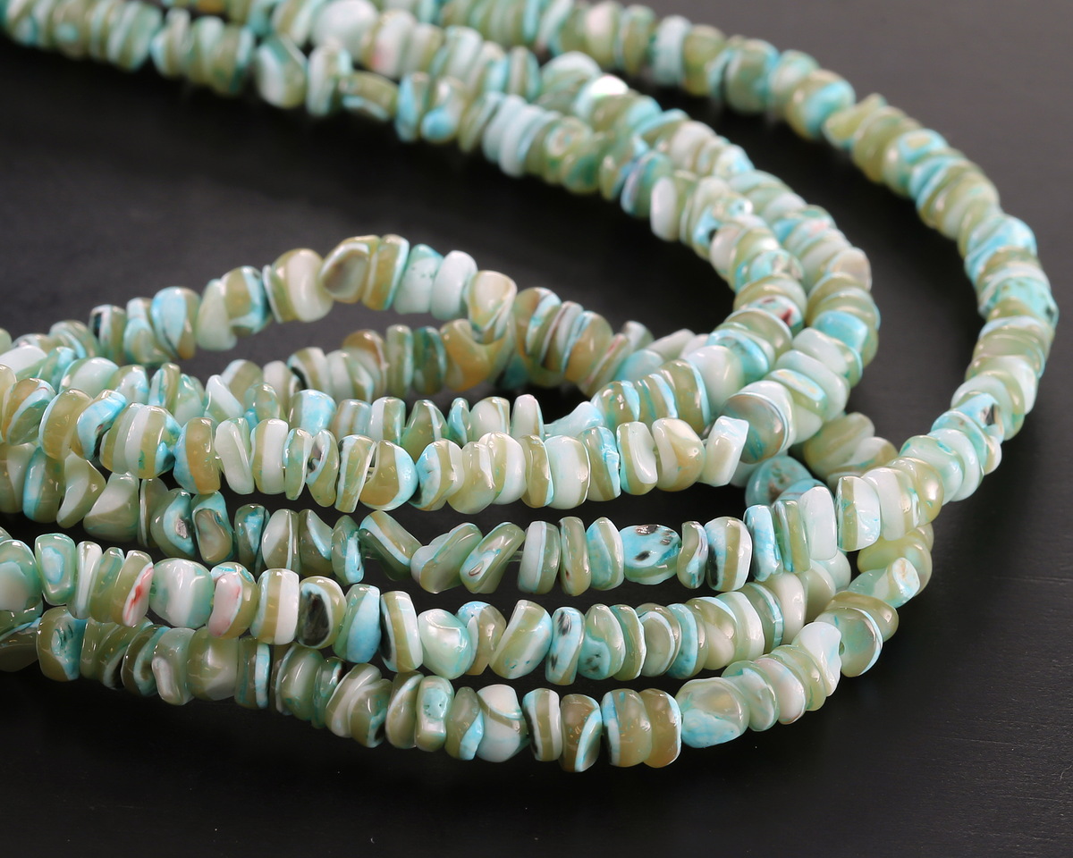 Sea Green Turbo Shell Irregular Heishi 5mm