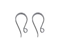 Nina Designs Sterling Silver Black Finish Simple Flat Ear Wire 10x20mm