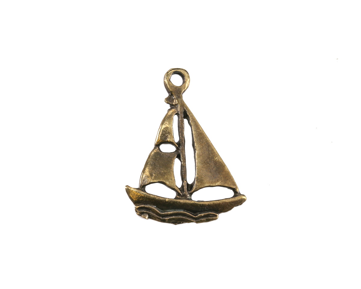 Mykonos Antique Brass (plated) Sailboat Focal 16x21mm