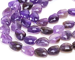 Amethyst Microfaceted Puff Pear 13x16mm