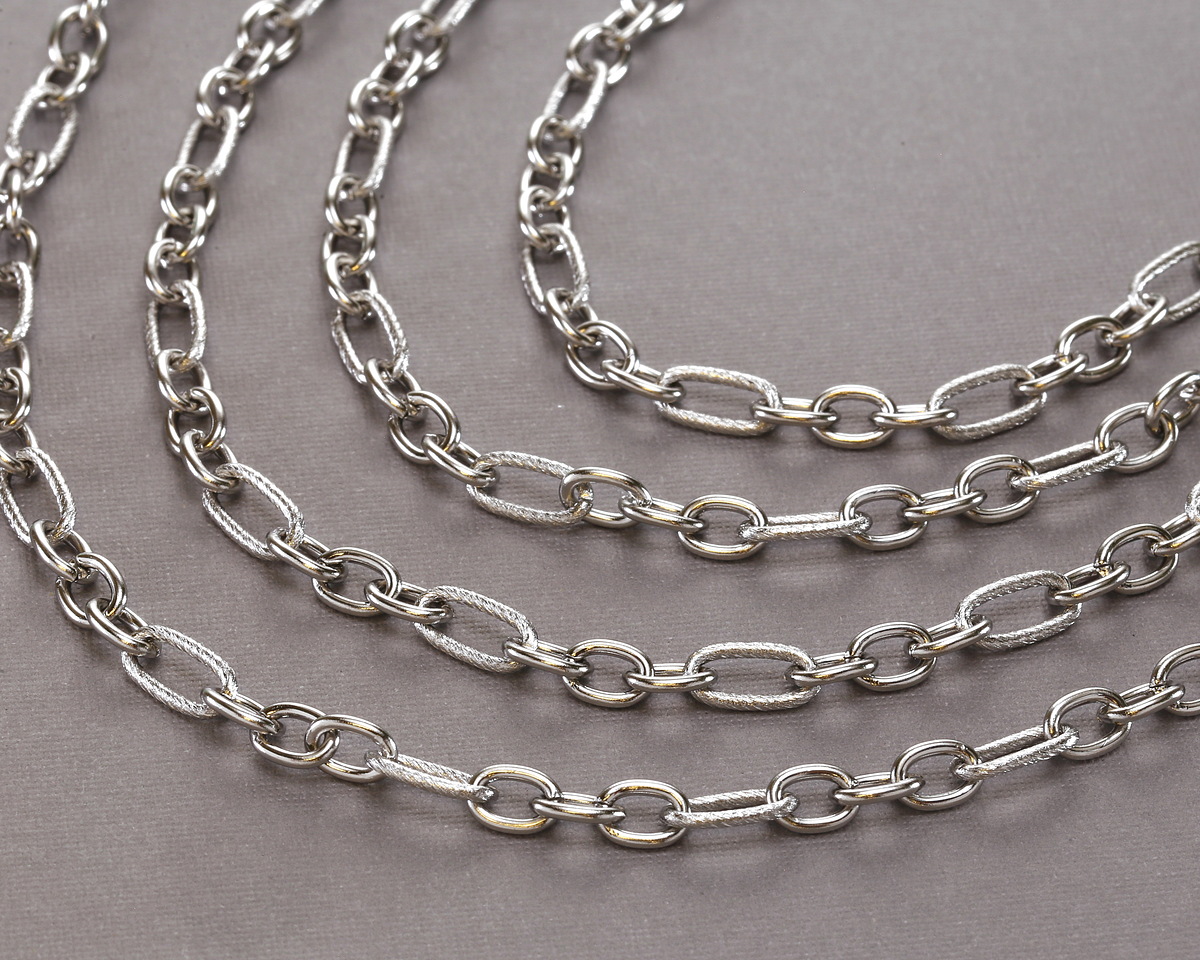 Stainless Steel 1:3 Textured Cable Chain, 25ft Spool