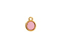 24K Gold (Plated) Transparent Rose Resin Round Focal 8x11mm