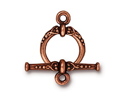TierraCast Antique Copper (plated) Heirloom Toggle Clasp 20x15, 24mm Bar