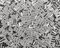 TOHO Crystal (with Silver Lining) Bugle #1 2x3mm Seed Bead