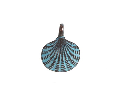 Greek Copper (plated) Patina Large Scallop Shell Charm 15x18mm