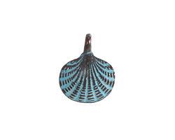 Mykonos Copper (plated) Patina Large Scallop Shell Charm 15x18mm