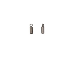 Gunmetal 1mm Glue-In Cylindrical End Cap w/ Loop 8x2mm