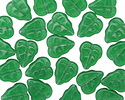 Czech Glass Milky Green Leaves 11x9mm