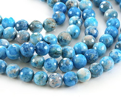 Larimar Blue Crazy Lace Agate Faceted Round 8mm